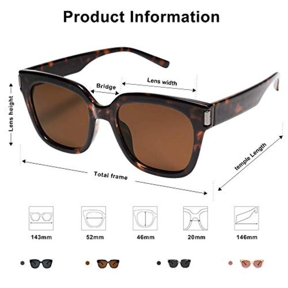 Large Square Polarized Sunglasses UV400 Protection Unisex Fashion main image 8